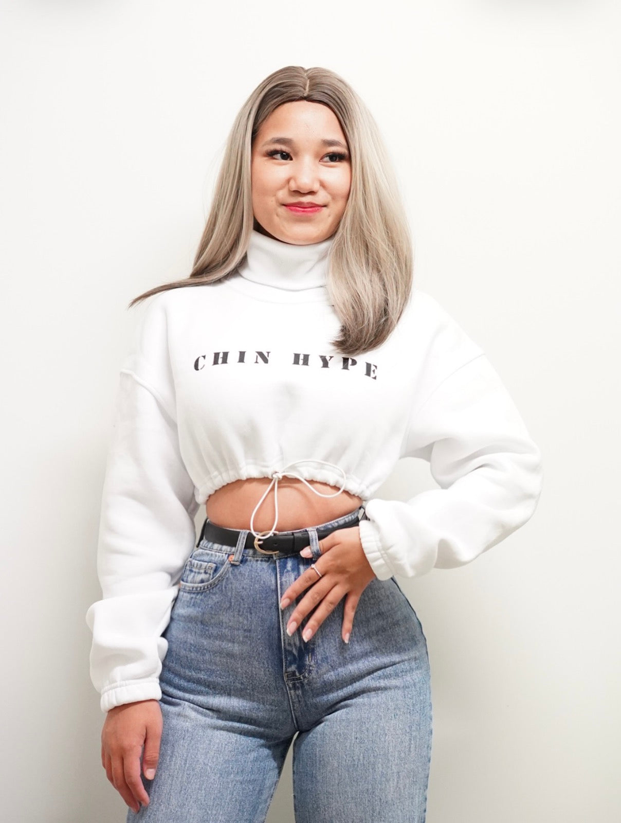 High Neck Cropped Sweatshirt