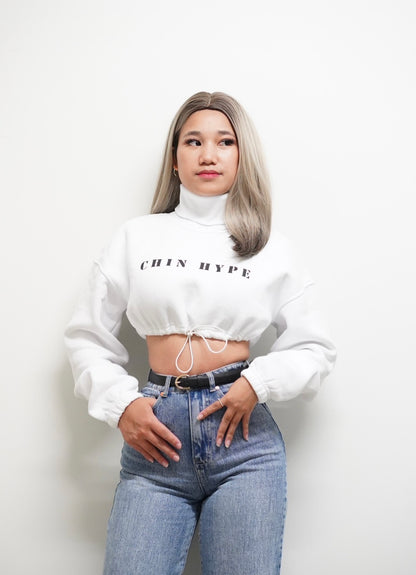 High Neck Cropped Sweatshirt